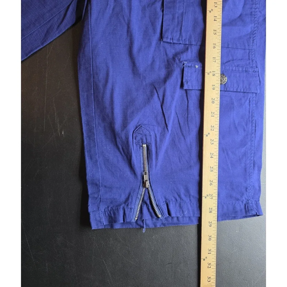 Vintage Hama Cargo Shorts Skater Baggy Combat Navy Blue Belted 36/17 NEW NWOT